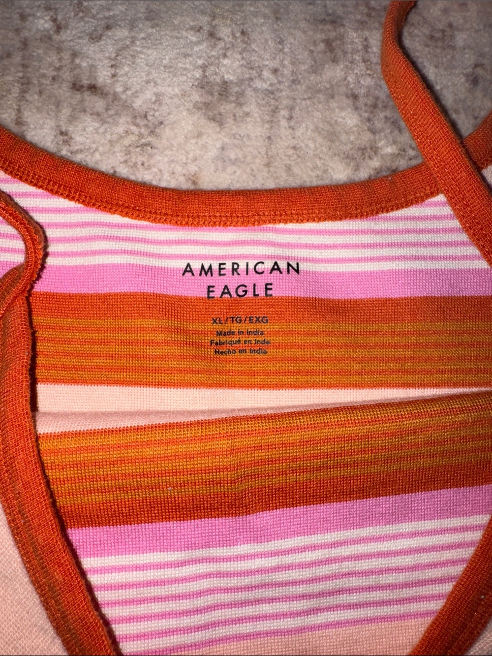 American Eagle Outfitters Striped Peach, Pink, Rust Tank Dress - Picture 3 of 3